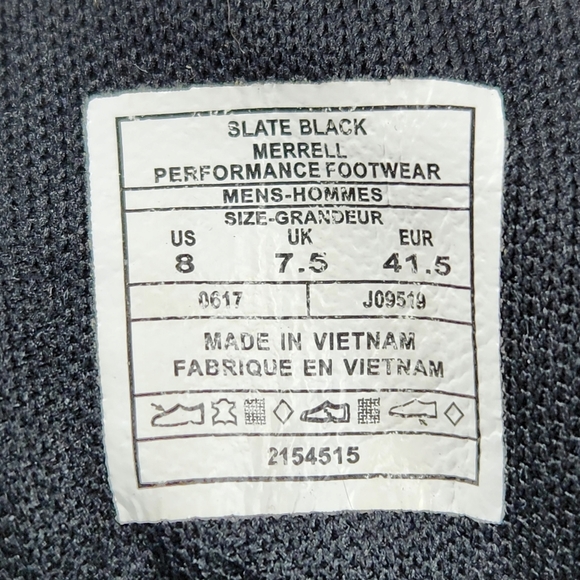 Merrell Outmost Vent Slate Black Suede Leather Hiking Boots Men's Size 8 - Picture 11 of 11